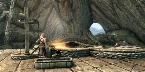 Skyrim blacksmith. Blacksmiths are merchants that sell weapons, armors, and mining materials. They can be found throughout Skyrim, but most often in the capitals, cities, and towns. They are most often found with smithing equipment such as forges, workbenches, grindstones and sometimes even smelters, and also sell... 