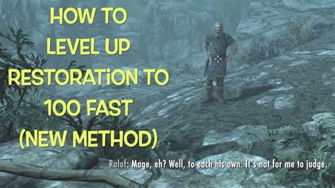 In this video tutorial see how to level up the Restoration school of magic fast! This requires the turn undead, turn lesser undead or turn greater undead spe.... 