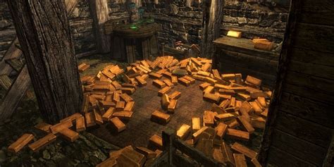 Skyrim gold ingot location. This has the benefit of boosting the alteration, smithing, enchanting and speech skills, whilst making a profit. Alteration:Two iron ore (4 Gold) into two gold ore (100 Gold) Smithing: one gold ingot (100 Gold) into two gold rings (150 Gold) Enchanting anything. Speech: Sell it. Alteration Spells. 