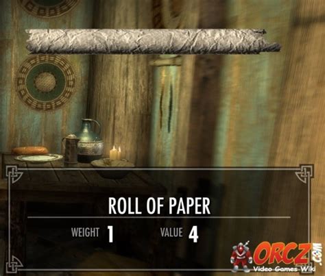 Skyrim roll of paper id. One single roll of wallpaper yields approximately 25 square feet of usable paper, regardless of its width. Wallpaper is priced by the roll but is often sold in bundles of two or three rolls. 