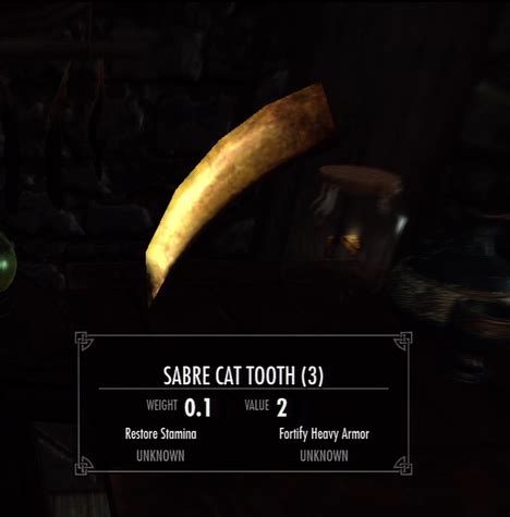 Skyrim sabre cat tooth id. Things To Know About Skyrim sabre cat tooth id. 