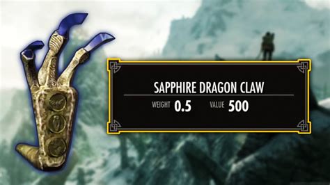 Skyrim saphire claw. A subreddit about the massively popular videogame The Elder Scrolls V: Skyrim, by Bethesda studios. Collecting every Dragon Claw: another throwback. My emerald claw fell through the floor in Markarth. I never got it back. You can spawn it back in with console commands on pc, or use a cheat room mod on console. 