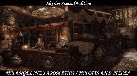 Skyrim se jk's interiors. Last checked against version 1.60SE JK's Skyrim - Combines JKs changes and COTN aesthetics. Last checked against version 1.7 Keep it Clean - Shifts trapdoor to match the new interior. Last checked against version 3.15a Knight of Thorn - Fixes the placement of the notes in the Inn and resolves one conflict. 