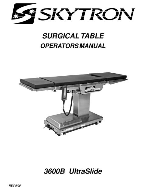 Skytron UltraSlide 3600B Service Manual.pdf - MedWrench