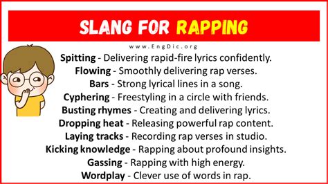 Slang for rapping. .  These terms often reflect the creativity, rebellion, and ...