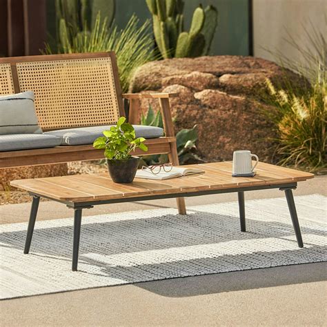 Slate Gray Outdoor Wooden Coffee Table Latta Article