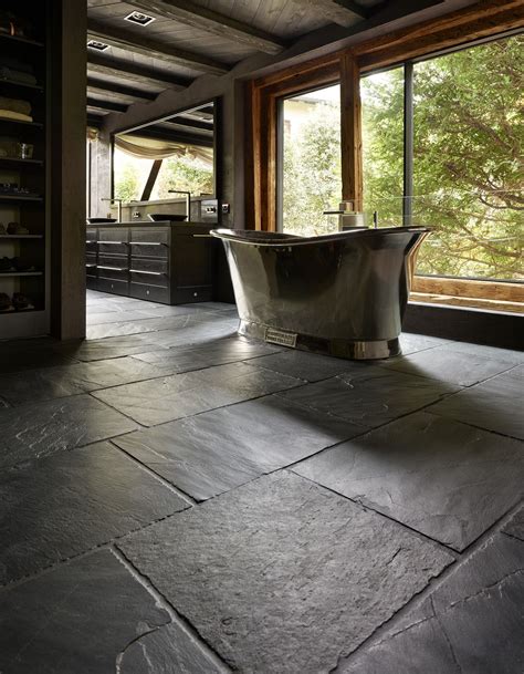 Slate bathroom floor. Bathroom Slate Tile. Floor. Approximate Tile Size: 6x6. Daltile. Gray. Floor. Shower. 102 Results. Location: Bathroom. Sort by: Top Sellers. Get It Fast. In Stock at Store Today. … 