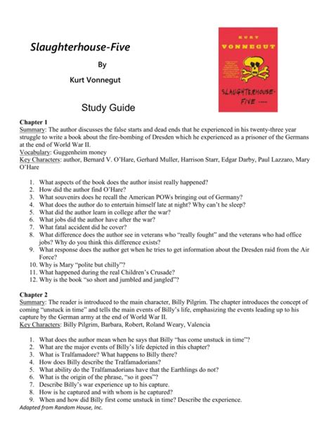 Slaughterhouse Five Study Guide