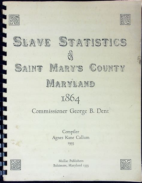 Slave Statistics of St. Mary