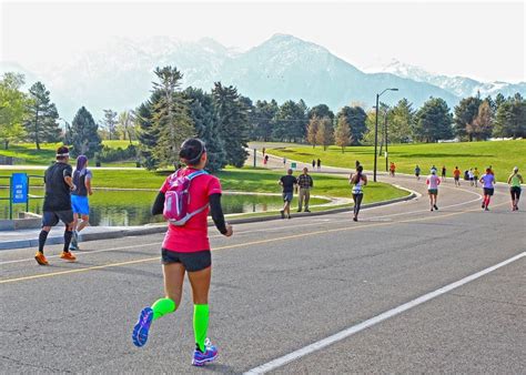 Slc marathon. It’s not just a half marathon, either, the event also covers a 5K run and a ½ mile race, making it a great day out for those of all abilities and ages. The Salt Lake City route starts up in Emigration Canyon, at an elevation of over 6200 feet and dropping down to 4400, making a 1800 foot overall drop. It costs $60 and up to … 