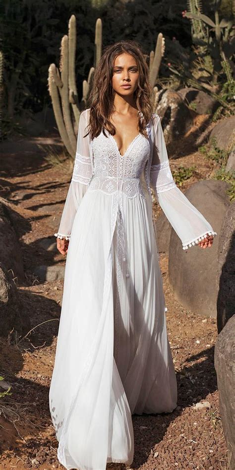 Sleeve Boho Wedding Dress