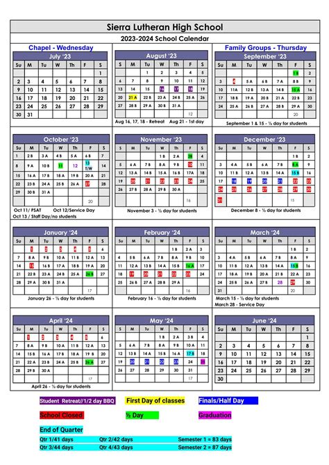 Slhs Calendar