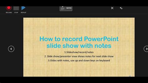 Slide show with notes