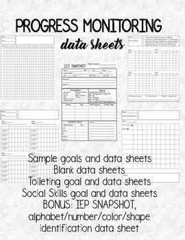 Slide2 Data sheets, Progress monitoring special education, Data