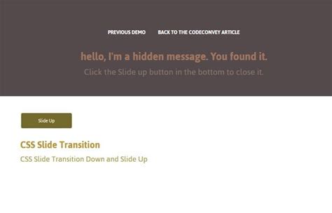 Slideup css.  Dec 7, 2024 · Pure CSS slidedown / slideup animation using transform translateY -...