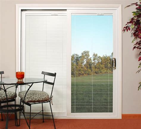 Sliding doors with built in blinds. Available on select gliding patio door sizes. Blinds are made of durable aluminum. Available in white. The blinds can be tilted and raised or lowered with the use of low-profile magnetic controls. Patio door panels with blinds-between-the-glass can be purchased as a replacement or as an upgrade to any vintage Frenchwood® gliding patio door units. 