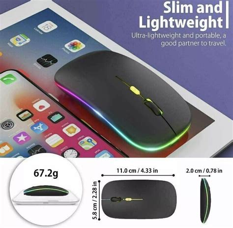 Slim Silent Rechargeable Wireless Mouse - eBay