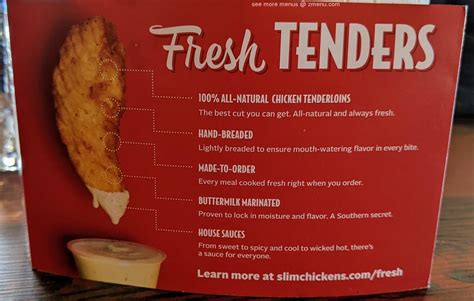 Dec 20, 2016 · Slim Chickens. Claimed. Review. Save. Share. 10 reviews #982 of 2,015 Restaurants in Dallas $ American. 9100 N Central Expressway Suite 141 Suite 141, Dallas, TX 75231 +1 469-466-9016 Website Menu. Open now : 10:30 AM - 10:00 PM.. 
