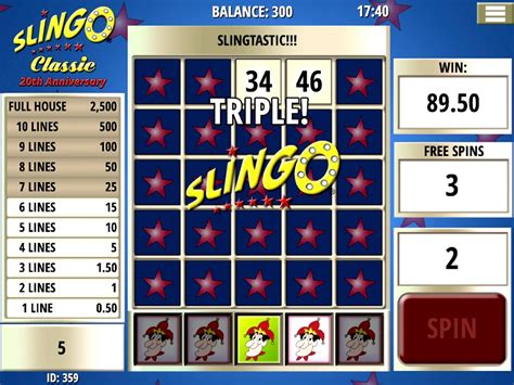 Slingo game. How to Play Slingo Classic Slot Online. Playing the Slingo Classic game is easy. First you’ll need to decide on your stake by using the + and – symbols at the bottom left of the screen. Hit the red ‘Start Game’ button to begin. The aim of the game is to match numbers on the reels at the bottom of the screen with those on the grid, and ... 