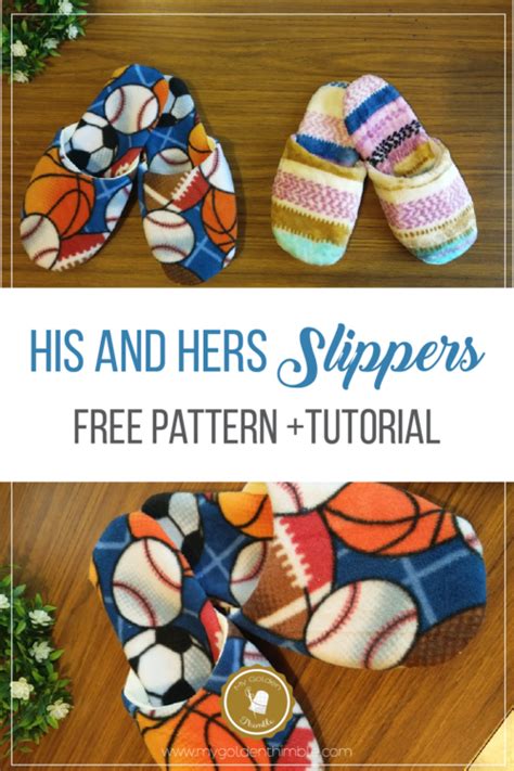 Slippers Free Sewing Pattern and Tutorial My Golden Thimble