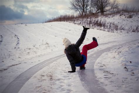 Slipping on ice. Injuries from Slipping and Falling on Ice. The injuries sustained in a slip and fall accident relate to where and how you land. When you slip on ice, your ankle, shoulder, wrist, back and head are often … 