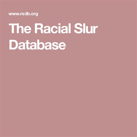 Slope - The Racial Slur Database