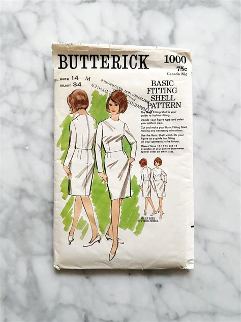 Sloper pattern butterick.  34 bust.  Fitting shell sloper sewing pattern....