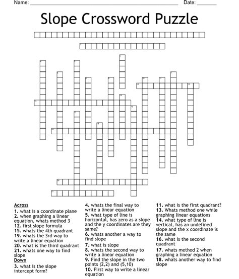 Sloping walk crossword. Synonyms for SLOPING: sloped, oblique, leaning, diagonal, tilting, slant, graded, tilted; Antonyms of SLOPING: vertical, horizontal, level, up-and-down, parallel ... 