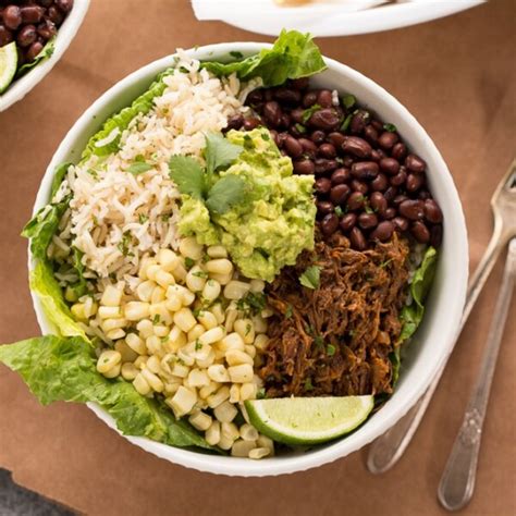 Slow Cooker Beef Burrito Bowls - Fox and Briar