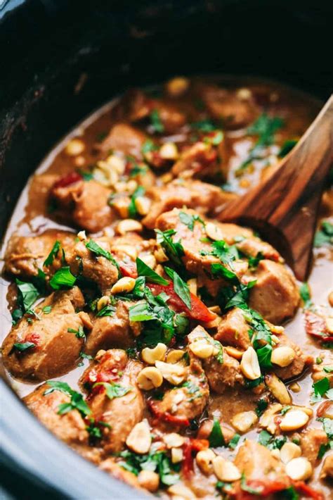 Slow Cooker Thai Peanut Chicken Recipe Cooking Frog