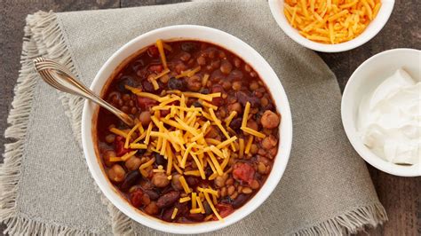 Slow-Cooker Three-Bean Chili Recipe - BettyCrocker.com