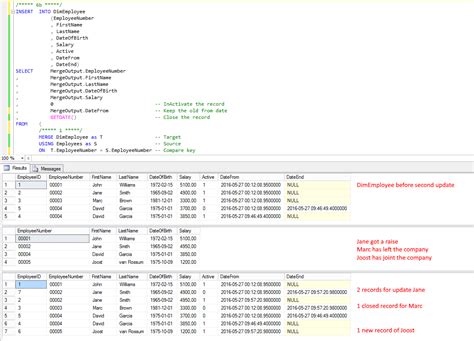 Slowly changing dimensions using T-SQL MERGE