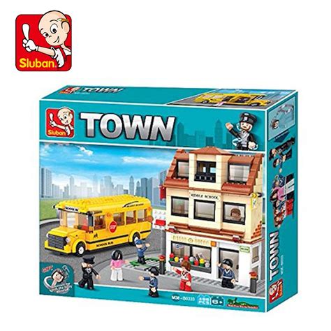 Sluban School Bus Building Block Toys For Kids 496 Pieces