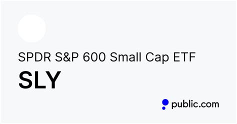 Jun 9, 2023 · SPDR S&P 600 Small Cap ETF's stock was trading at $82.21 on January 1st, 2023. Since then, SLY shares have increased by 4.0% and is now trading at $85.46. View the best growth stocks for 2023 here. 