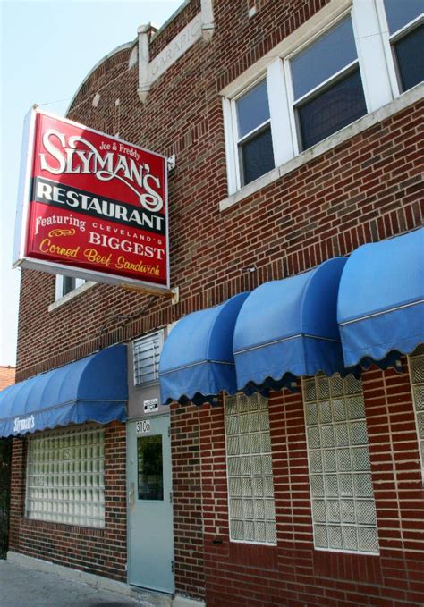 Slymans - Hours & Location. Menus. Catering. Food Truck. Our Story. Careers. Gift Cards. Online Ordering & Delivery. Slyman’s Tavern is the continuation of a wonderful Cleveland legacy, the original Slyman’s Restaurant located in downtown Cleveland.