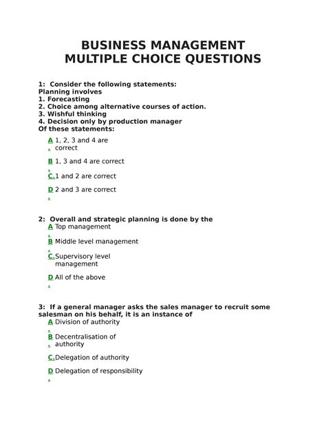 Small Business Management Multiple Choice Questions