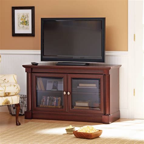 Small Entertainment Stand With Glass Doors Wayfair