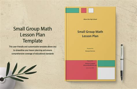 Small Group Math Lesson Plan Template in Pages, PDF, Word, Google Docs