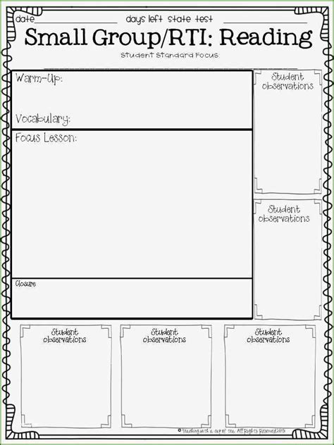 Small Group Reading Lesson Plan Template in Pages PDF Word Google