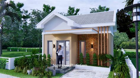 Small House Plans 6x7 Meter 20x23Feet Hip Roof