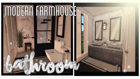 Small Modern Farmhouse Bathroom Bloxburg melendezz - YouTube