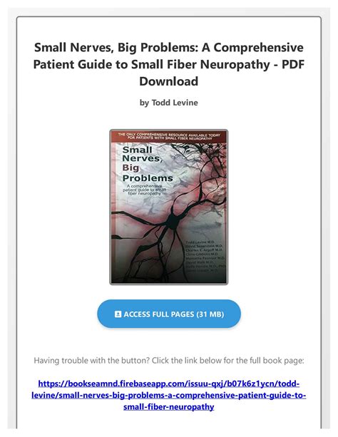 Small Nerves Big Problems A Comprehensive Patient Guide To Small Fiber Neuropathy