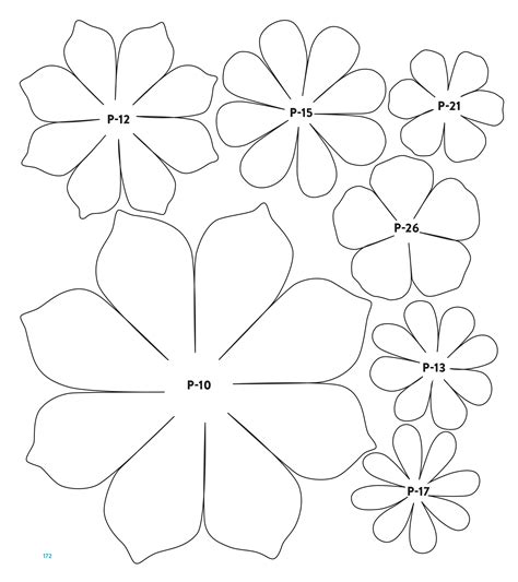 Small Paper Flower Template Printable