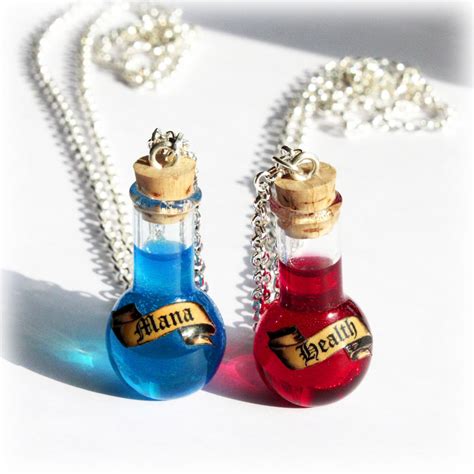 Small Purple and Gold Glass Bottle Necklace DND Mana Potion …