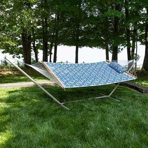 Small Single Quilted Hammock Combo with Pillow and Stand