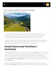 Small Towns and The River Summary and Analysis - Litmarked