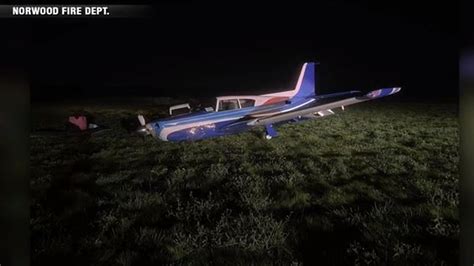 Small aircraft damaged after missing runway at Norwood Airport