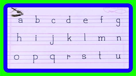 Small alphabet letters in four line