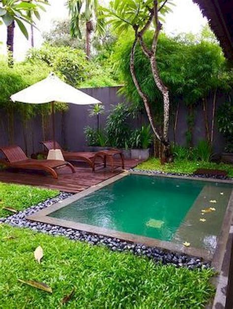 Small backyard natural swimming pools. Small backyard pools are typically 600 square feet or less in size. Most small pools will be no more than six feet deep, but provide enough space to play, swim, and relax in the shallows. A small pool can be circular, square, rectangular, or another shape that fits the space you have available. Most small pools aren’t diving accessible, but ... 