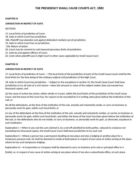 Small causes court cause list.  Presidency Small Cause Court provides ...